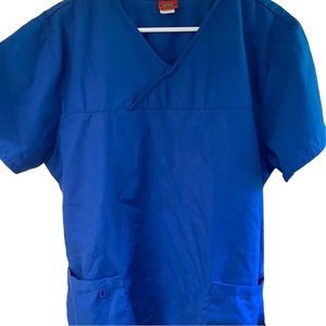 Denice Bright Blue V-Neck Tie In Back Scrub Top Size XL